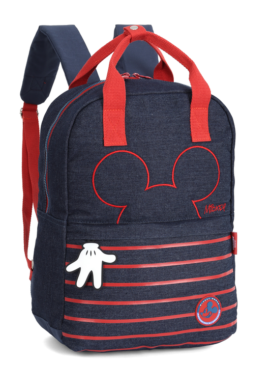 Mochila Jeans Disney Mickey Juvenil Escolar