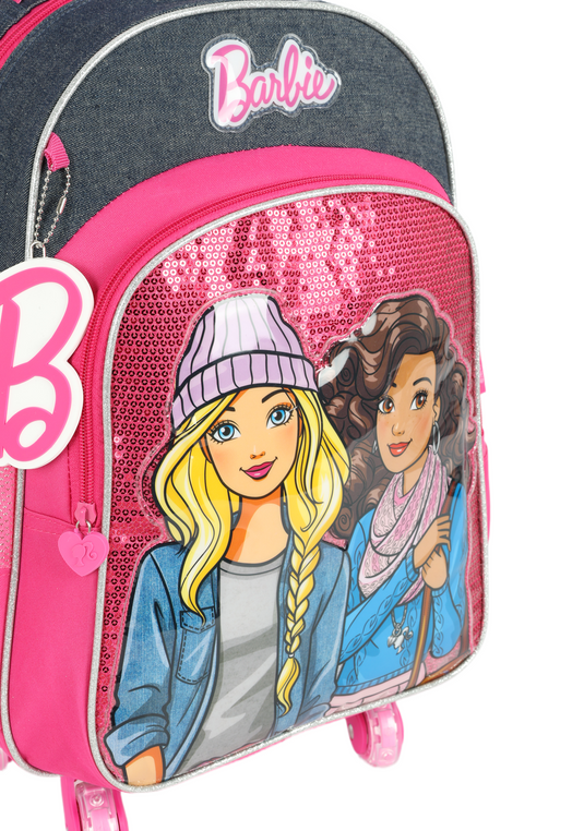 Mochila Infantil de Rodinhas LED Barbie Friends