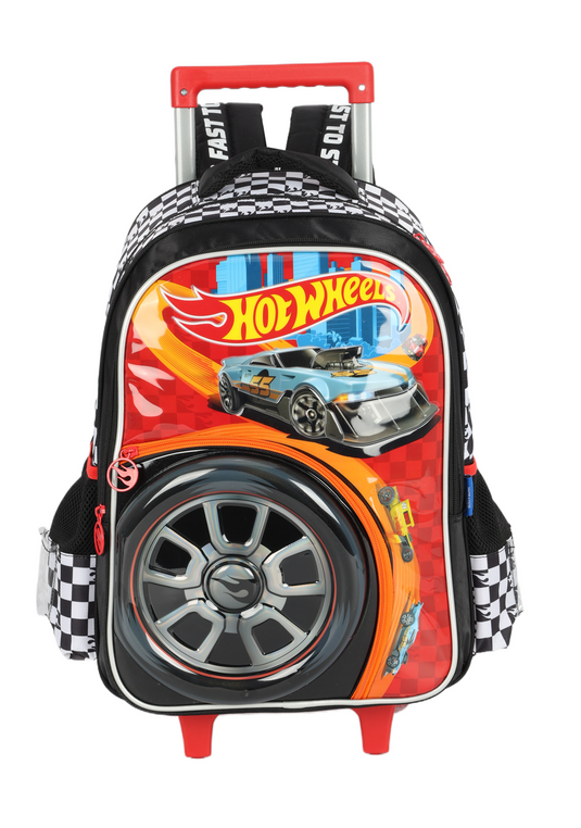 Mochila Infantil de Rodinha e Costas HotWheels