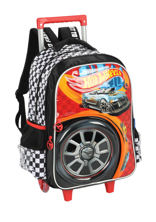 Mochila Infantil de Rodinha e Costas HotWheels