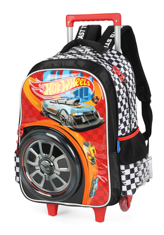 Mochila Infantil de Rodinha e Costas HotWheels