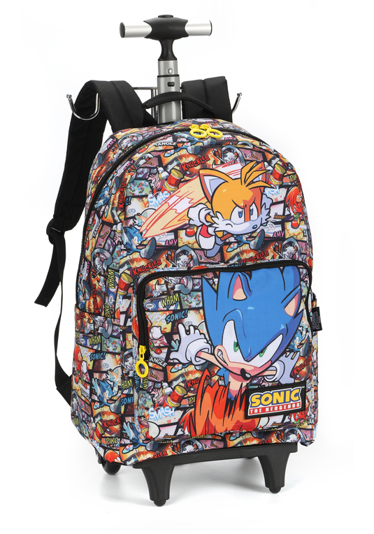 Mochila Sonic de Rodinha e Costas