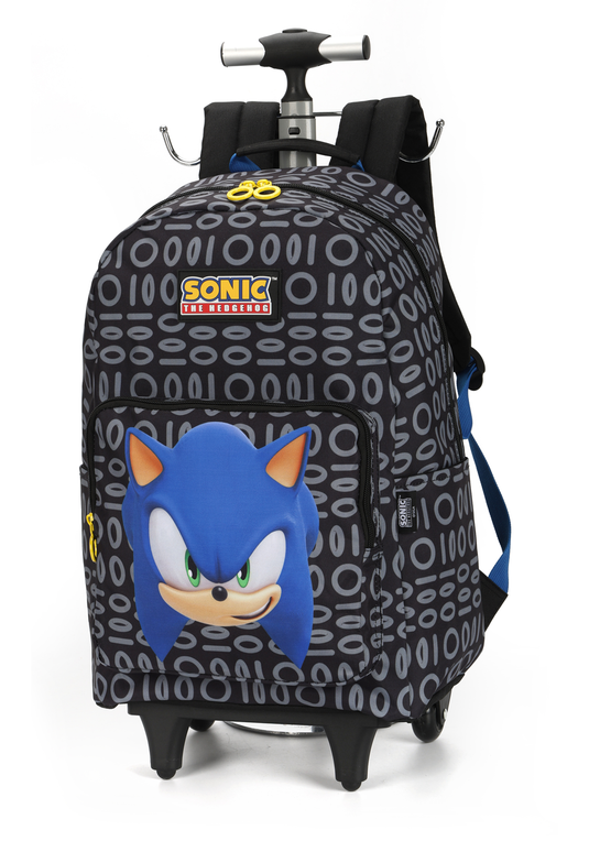 Mochila Sonic de Rodinha e Costas