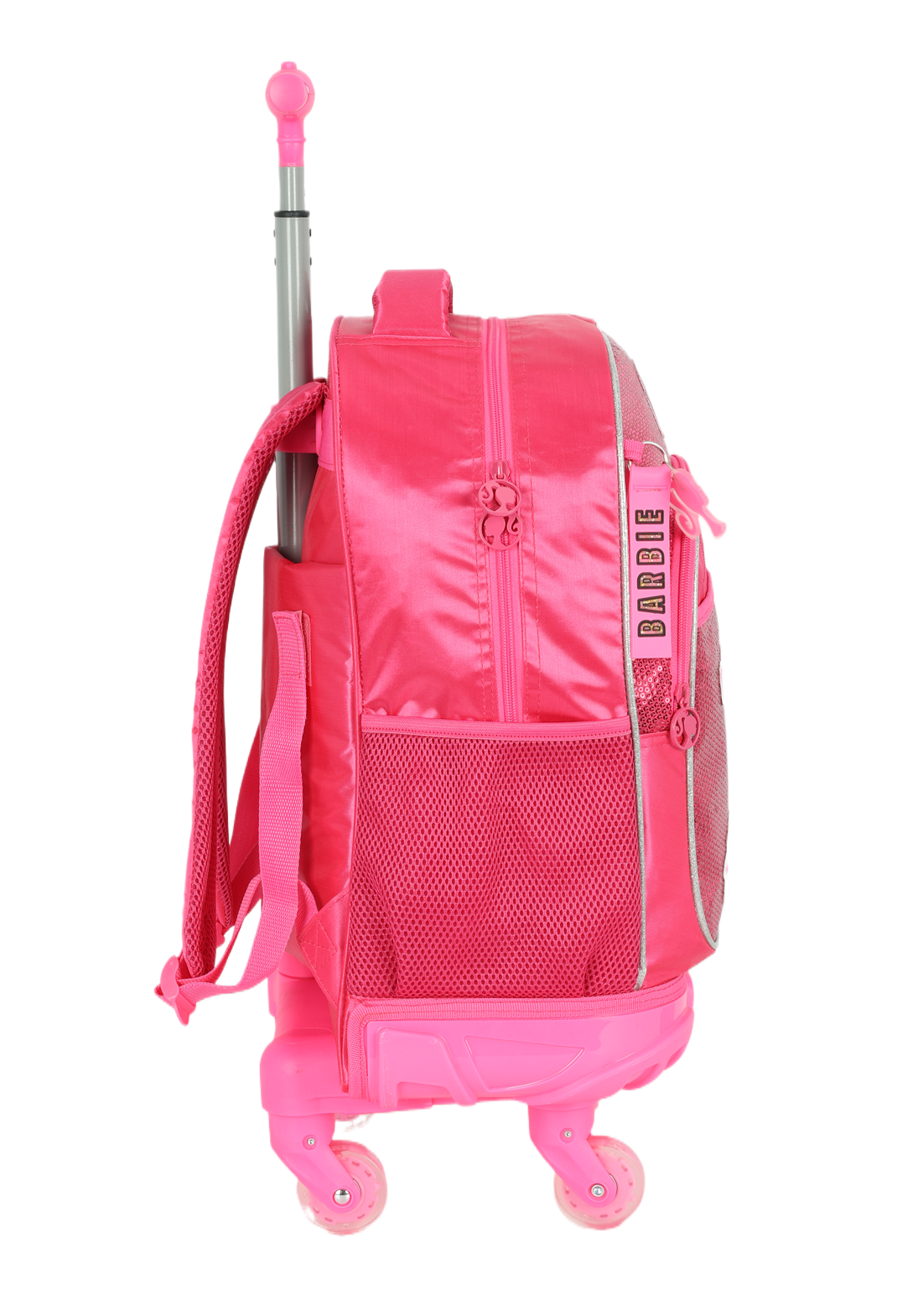 Mochila de Rodinhas Costas Barbie Paetê