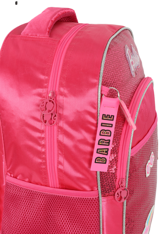 Mochila de Rodinhas Costas Barbie Paetê