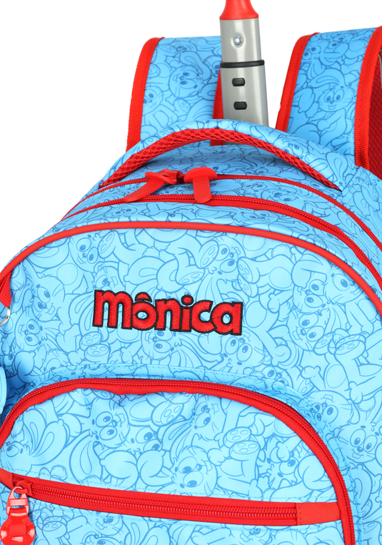 Mochila de Rodinha e Costas Turma da Monica